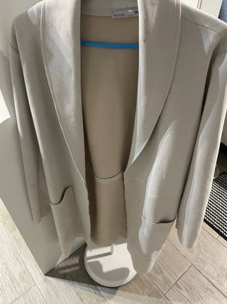 Chaqueta Larga Zara Beige Talla Única