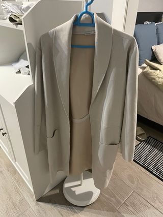 Chaqueta Larga Zara Beige Talla Única