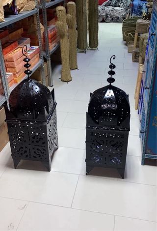 2 Faroles Forja Negros 100cm