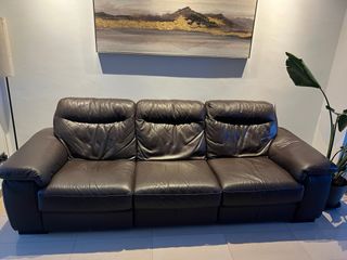 Sofá de piel eléctrico 3 plazas