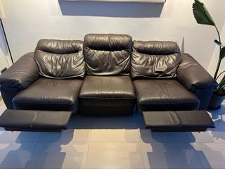Sofá de piel eléctrico 3 plazas