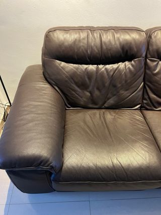 Sofá de piel eléctrico 3 plazas