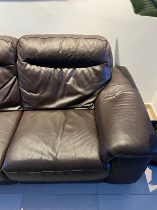 Sofá de piel eléctrico 3 plazas