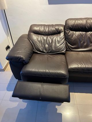 Sofá de piel eléctrico 3 plazas