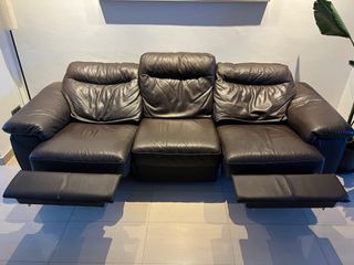 Sofá de piel eléctrico 3 plazas