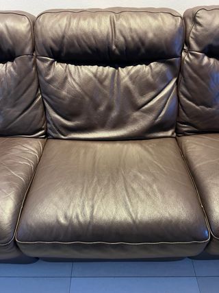 Sofá de piel eléctrico 3 plazas