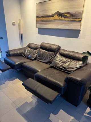 Sofá de piel eléctrico 3 plazas