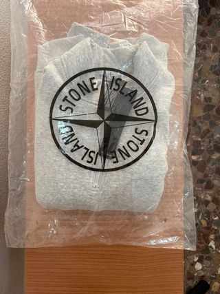 Sudadera Stone Island Gris Media Cremallera