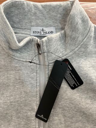 Sudadera Stone Island Gris Media Cremallera