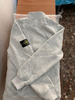 Sudadera Stone Island Gris Media Cremallera