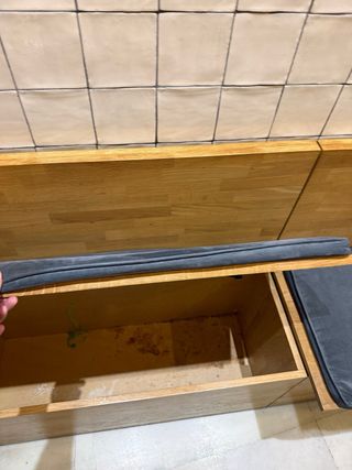 Bancada madera con almacenaje