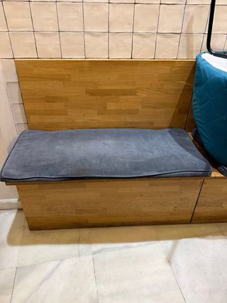 Bancada madera con almacenaje