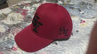 Gorra de Beísbos Granate Letras NY Negras Bordadas