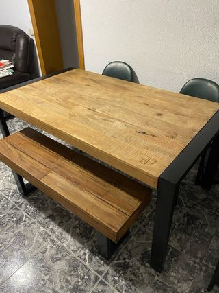 Mesa Comedor rustica madera y metal