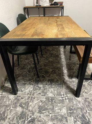 Mesa Comedor rustica madera y metal