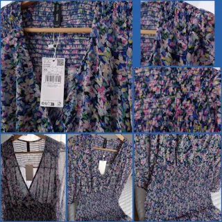 Vestido corto floral de Mango.