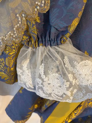 Traje Fallera Niña Azul y Dorado