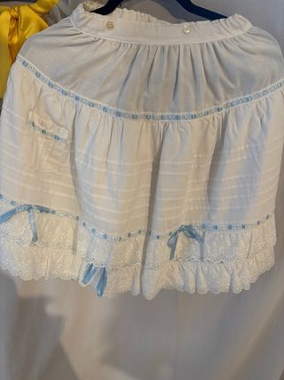 Traje Fallera Niña Azul y Dorado