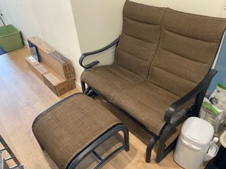 Reposapiés/Sofá Exterior Metal y Tela