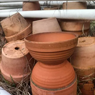 Set 4 Vasi Ciotole Terracotta Diametro 20cm