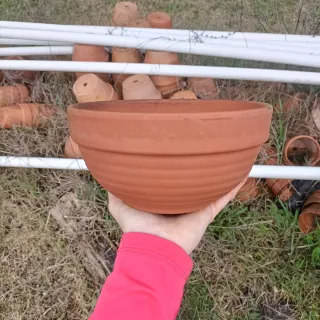 Set 4 Vasi Ciotole Terracotta Diametro 20cm