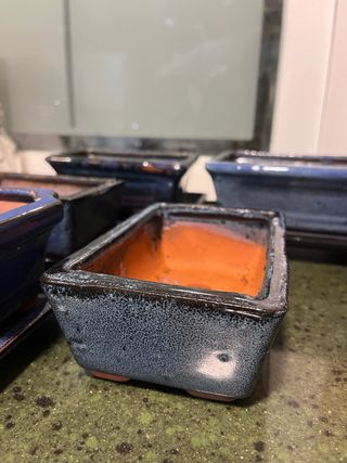 Tiestos de Bonsái Cerámica Azul y Terracota