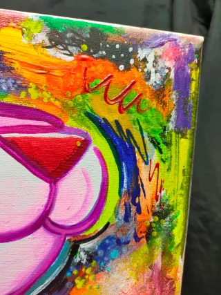 Lienzo Pantera Rosa Arte Abstracto