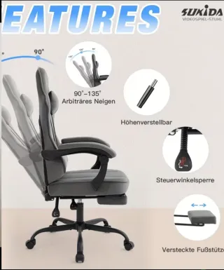 Silla Gaming SUKIDA con Masajeador