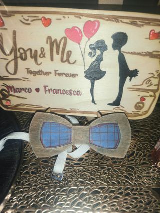 Papillon legno Superman nero e rosso