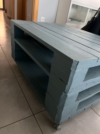 Mesa Palets Azul Hecha a Mano
