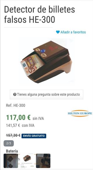 Detector de billetes falsos HE-300