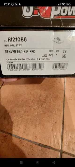 Scarpe U-Power Antinfortunistiche Tg 41