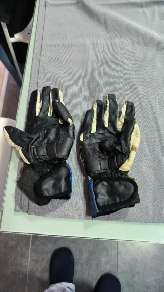 Chaqueta Moto Piel Negra/Blanca/Azul