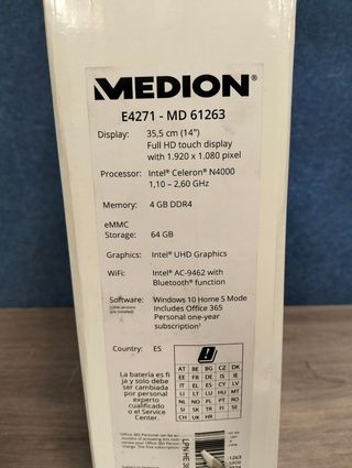 Portátil MEDION Akoya E4271 Convertible 14 4/64GB