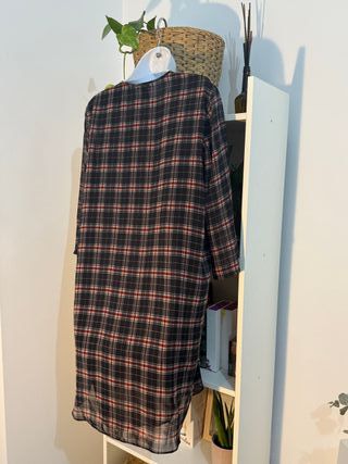 Precioso vestido estampado tartán - Mango talla M