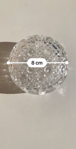 Caja joyero cristal tallado con tapa 8cm