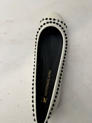 Ballerine vernice strass panna