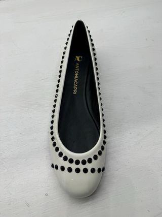 Ballerine vernice strass panna