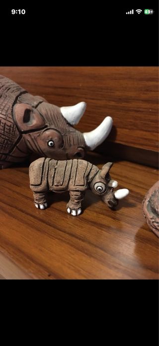 Figuras Rinocerontes Cerámica