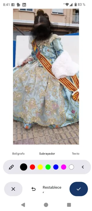 Traje Fallera Niña Azul y Dorado con manteletas