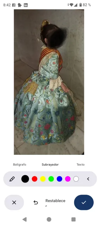 Traje Fallera Niña Azul y Dorado con manteletas