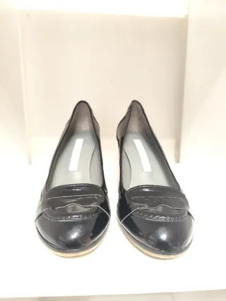 Zapatos Pura Lopez Negros Charol Tacón