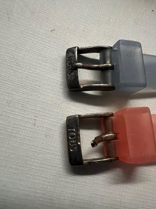 Pulsera Tous Plata y Silicona Rosa y azul