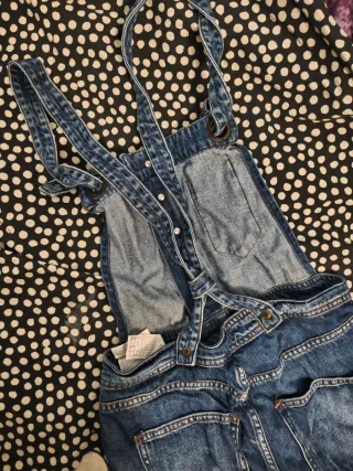 Peto vaquero crop pierna ancha