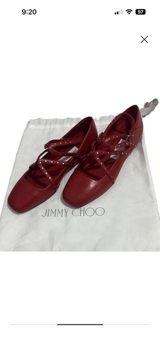 Bailarinas mujer Jimmy Choo Piel Roja Nuevas