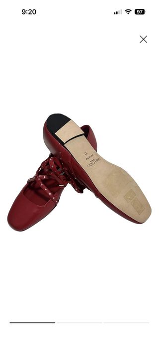 Bailarinas mujer Jimmy Choo Piel Roja Nuevas