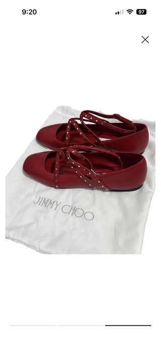 Bailarinas mujer Jimmy Choo Piel Roja Nuevas