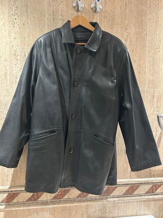 Chaquetón Piel Saga Ibañez Talla 52 Negro