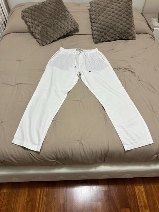 Pantaloni uomo lino bianchi tg. M