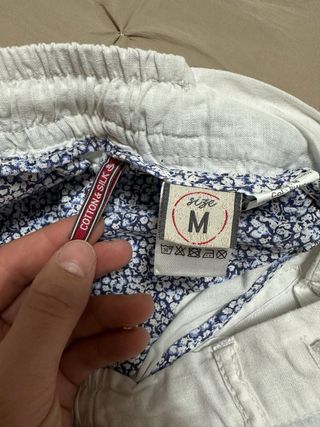 Pantaloni uomo lino bianchi tg. M